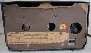 The back of the Stromberg-Carlson clock radio; not the AC outlet.
