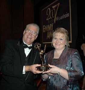 Ed Sharpe with Emmy Award
