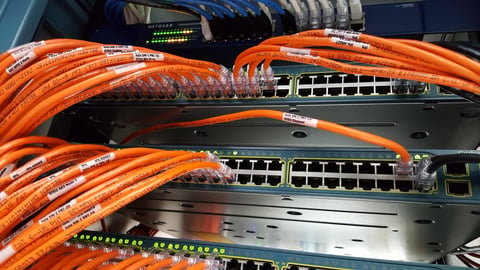 Ethernet cabling on Cisco Ethernet switch at E.W. Scripps Tucson