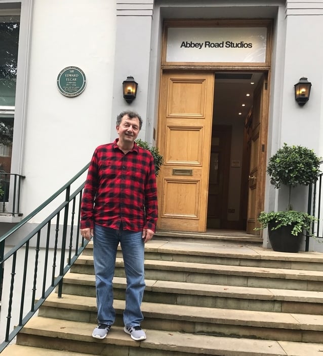 Frank on the steps of Abbey Road Studios