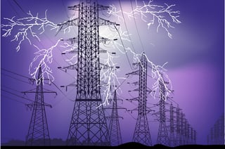 Lightning strike near telephone lines Lightning strike near telephone lines