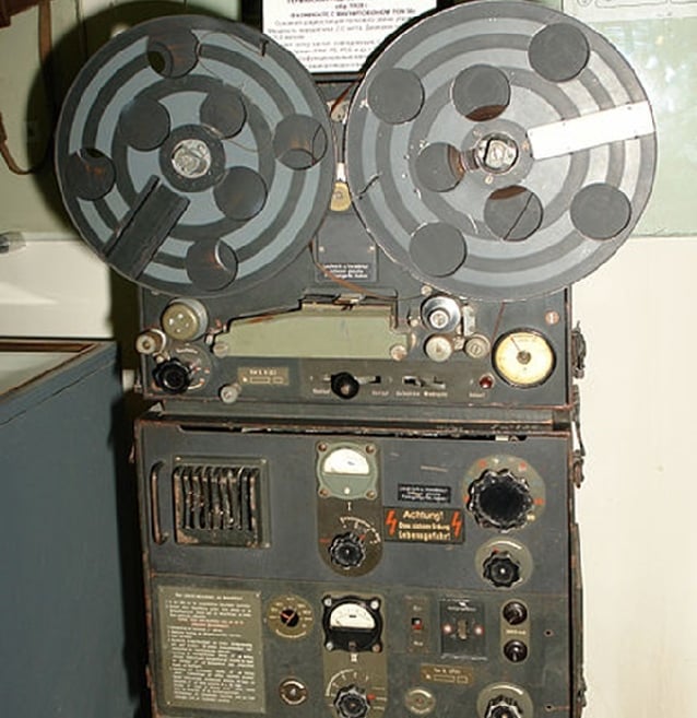 Magnetophon tape recorder discovered at a German-controlled radio station in 1945