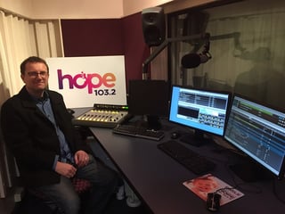 Stephen Wilkinson with Hope Media's Axia Radius console