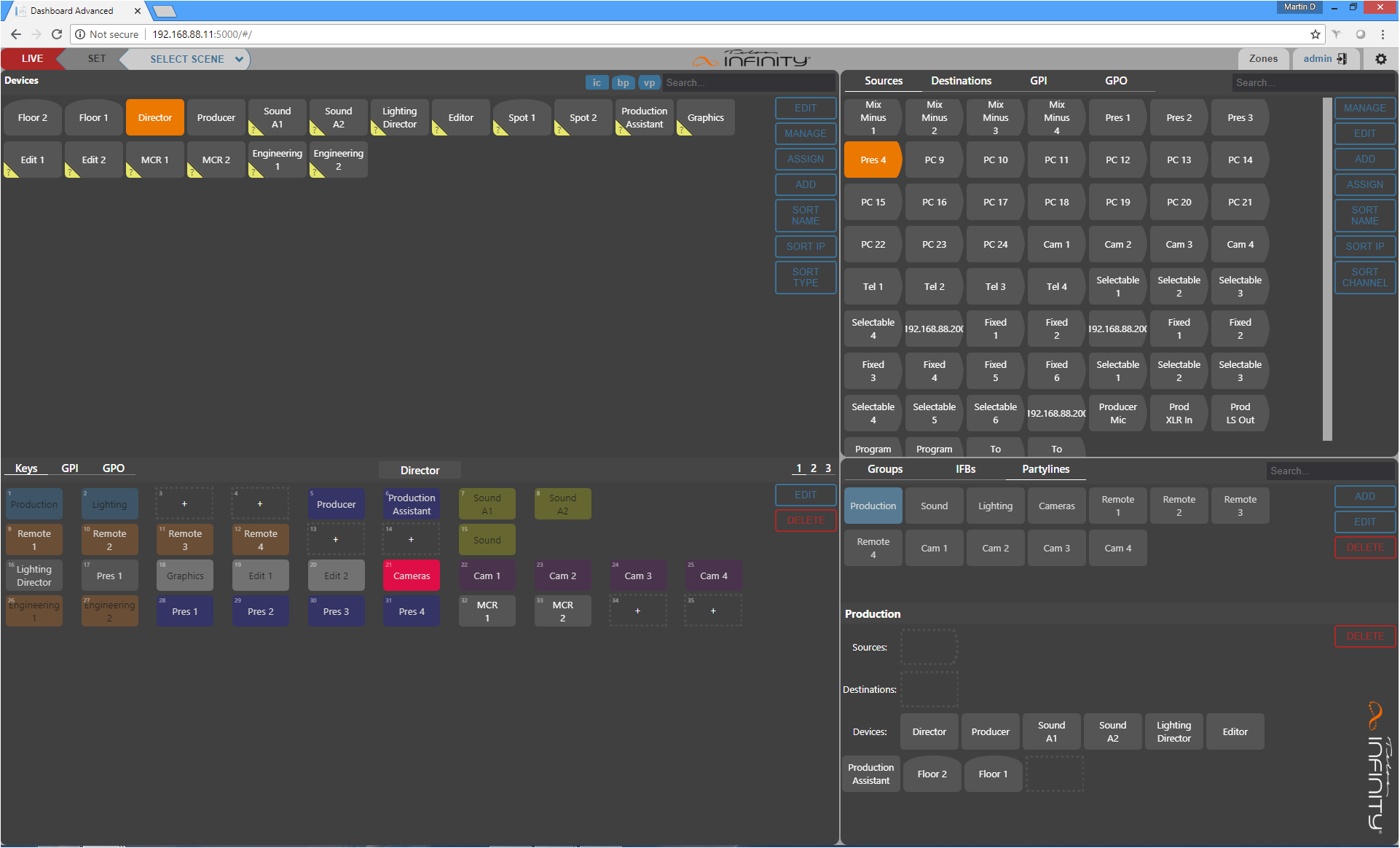 Telos Infinity_Dashboard Advanced