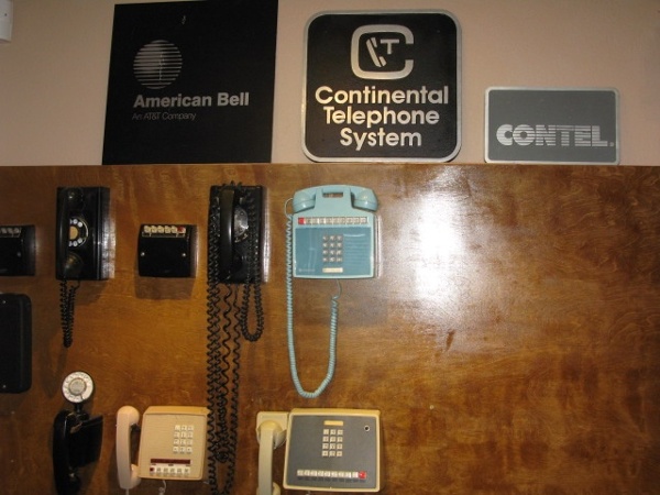 Phone company signs and other memorabilia