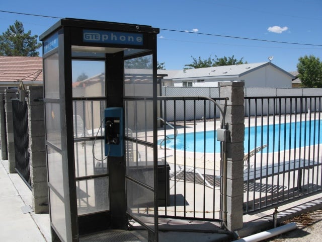 Poolside phone booth