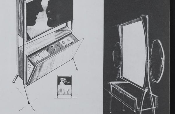 John Vassos' amazingly visionary 1961 designs for flat screen television sets of the future